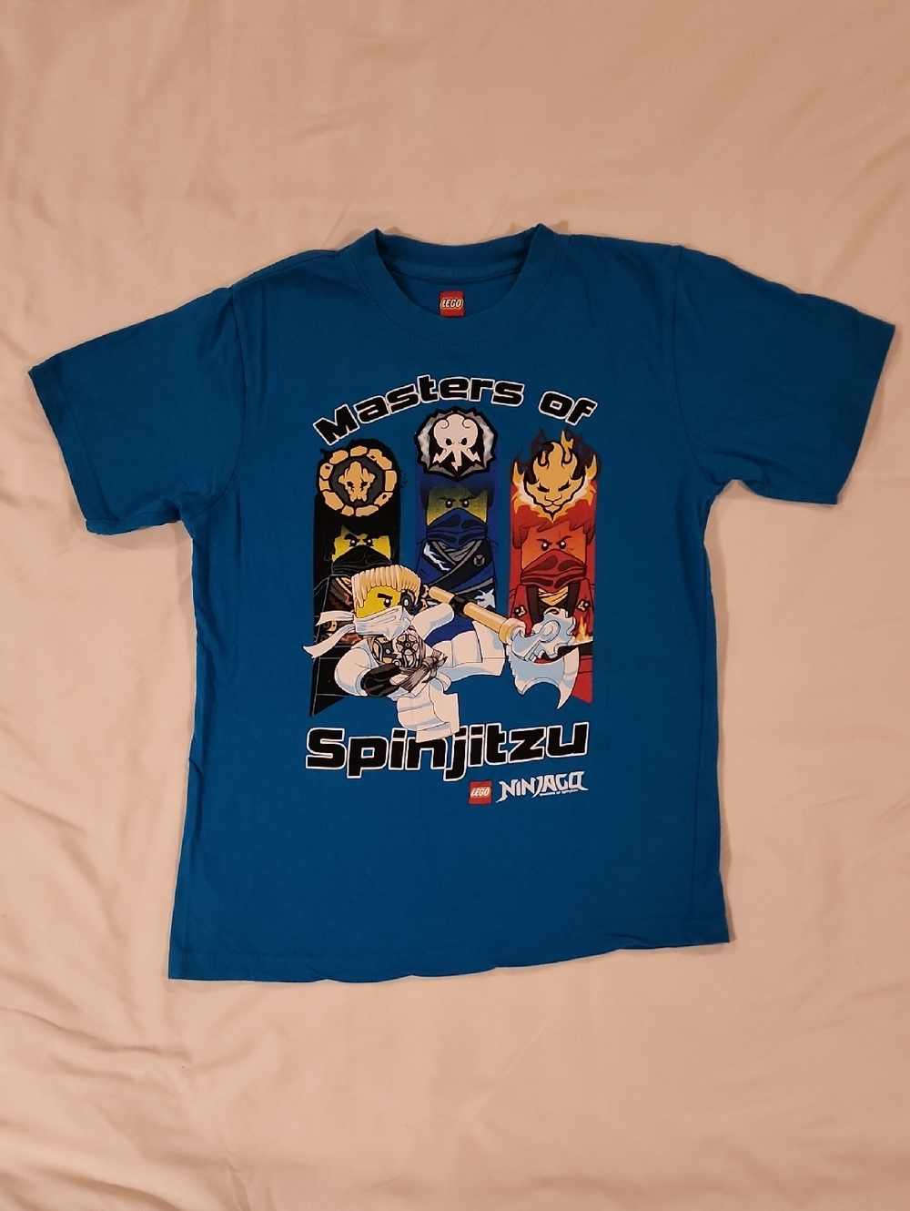 Lego Ninjago Blue 'Masters of Spinjitzu' Graphic Tee - Size 8